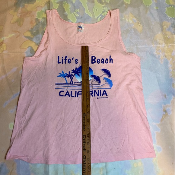 Vintage 80s 1986 California Life’s A Beach Tank Top Medium Made in USA! Miller - Picture 6 of 7